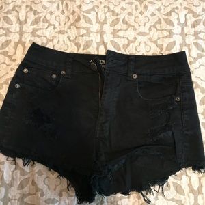 AE Black ripped shorts